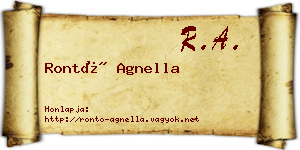 Rontó Agnella névjegykártya